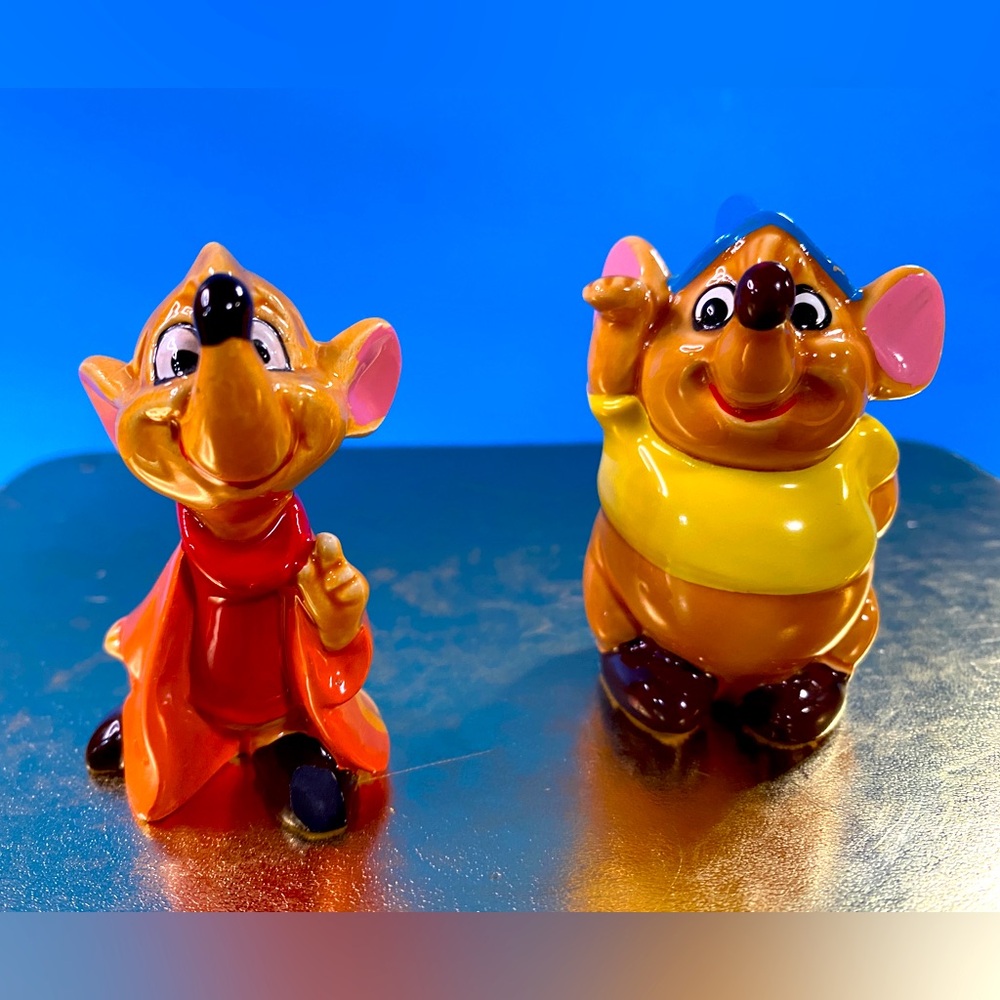 Walt Disney Vintage Classic Cinderella Mice Jaq & Gus Porcelain Figurines Japan - Picture 7 of 12
